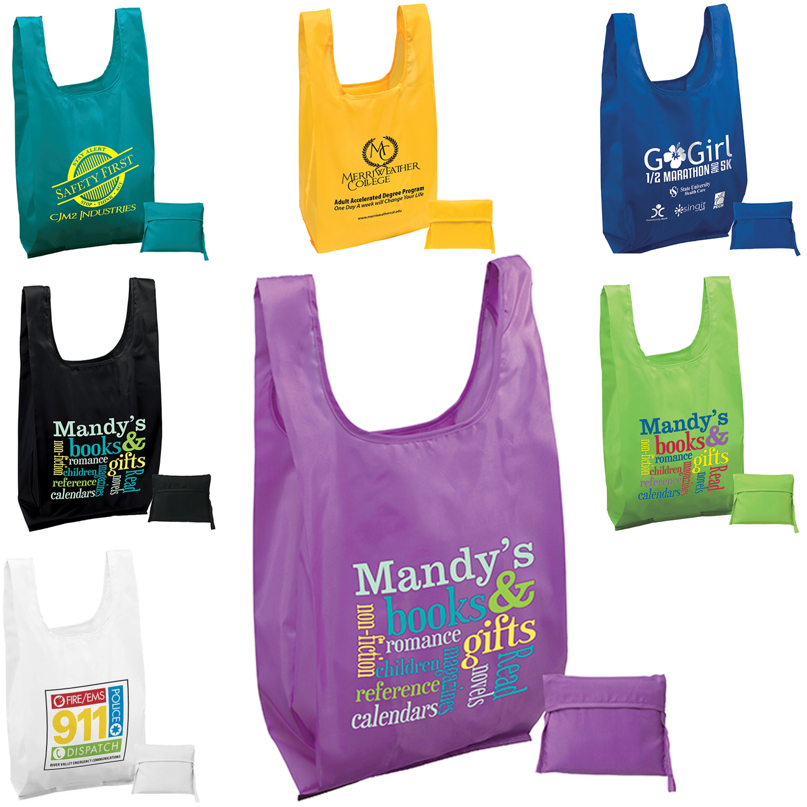 Reusable Foldable TShirt Bag 12x7x23 Eco Promotional Products